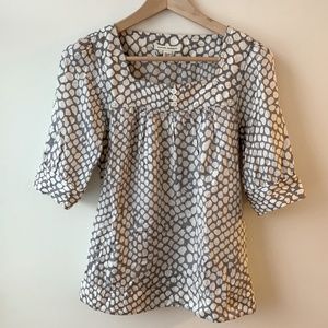 Banana Republic Animal Print 3/4 Sleeve Top NWOT